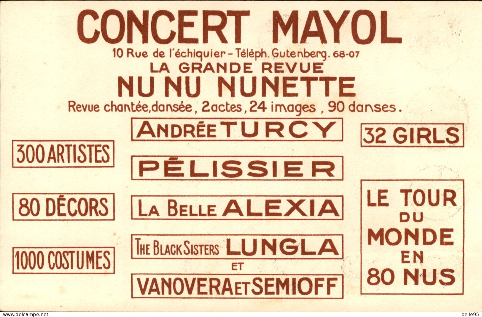 France - Concert Mayol - Gutenberg - Le Tour Du Monde En 80 Nus - - Affiches