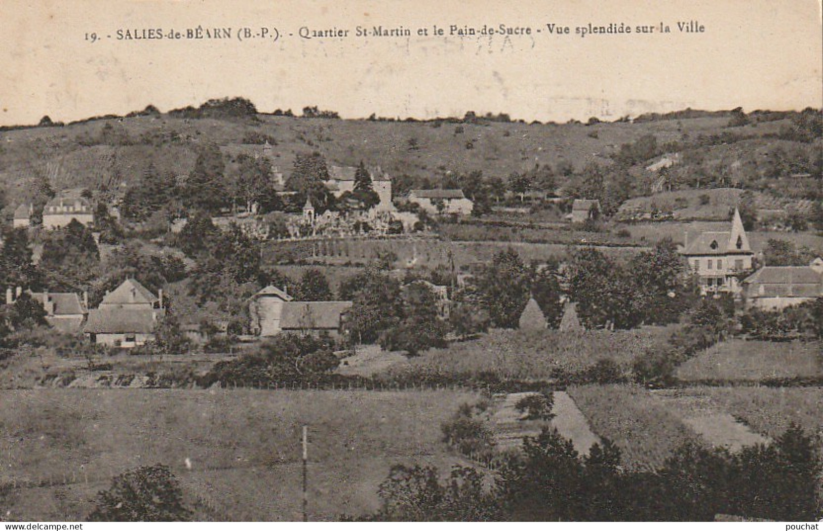 GU 22 -(64) SALIES DE BEARN -  QUARTIER ST MARTIN ET LE PAIN DE SUCRE - VUE SPLENDIDE SUR LA VILLE -  2 SCANS - Salies De Bearn