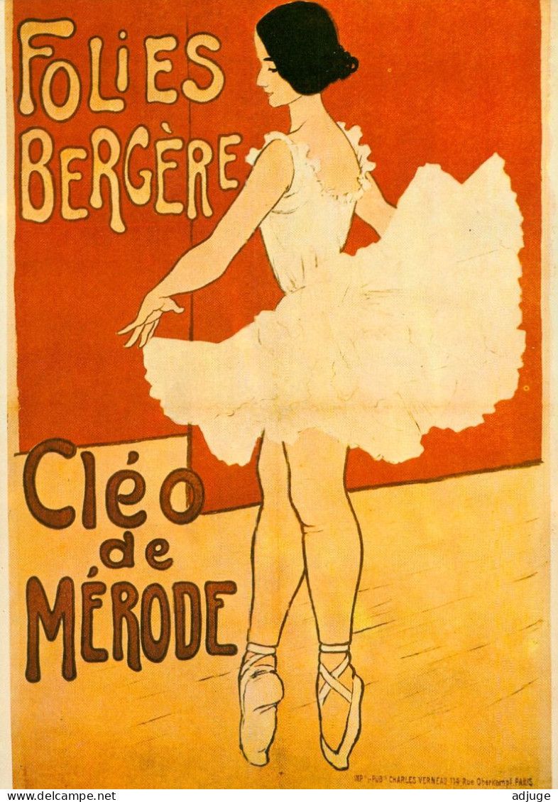 CPM-Affiche "FOLIES BERGÈRE" CLÉO DE MÉRODE Spectacle Cabaret  Danse Classique Ballerine Tutu**TBE - Inns