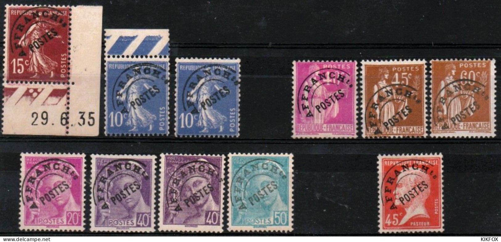 FRANCE ,FRANKREICH ,, LOT, COLLECTION, RESTLOT PREOS, YT 52, 53, 70,  71, 72, 78, 81, 82, UNGEBRAUCHT ** / * - 1893-1947