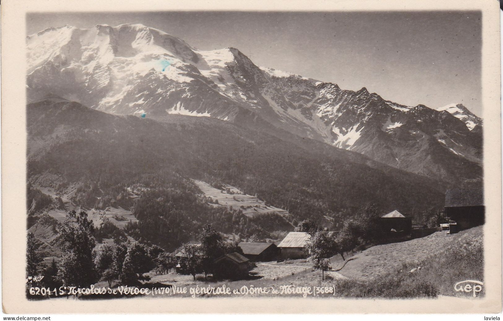 74 SAINT-NICOLAS-de-VEROCE (1170 M) - Vue Générale Et Dôme De Miage (3688 M) - Circulée 1948 - Other & Unclassified