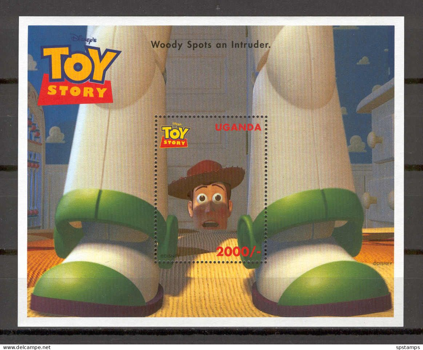 Disney Uganda 1997 Toy Story - Woody Spots An Intruder MS MNH - Disney
