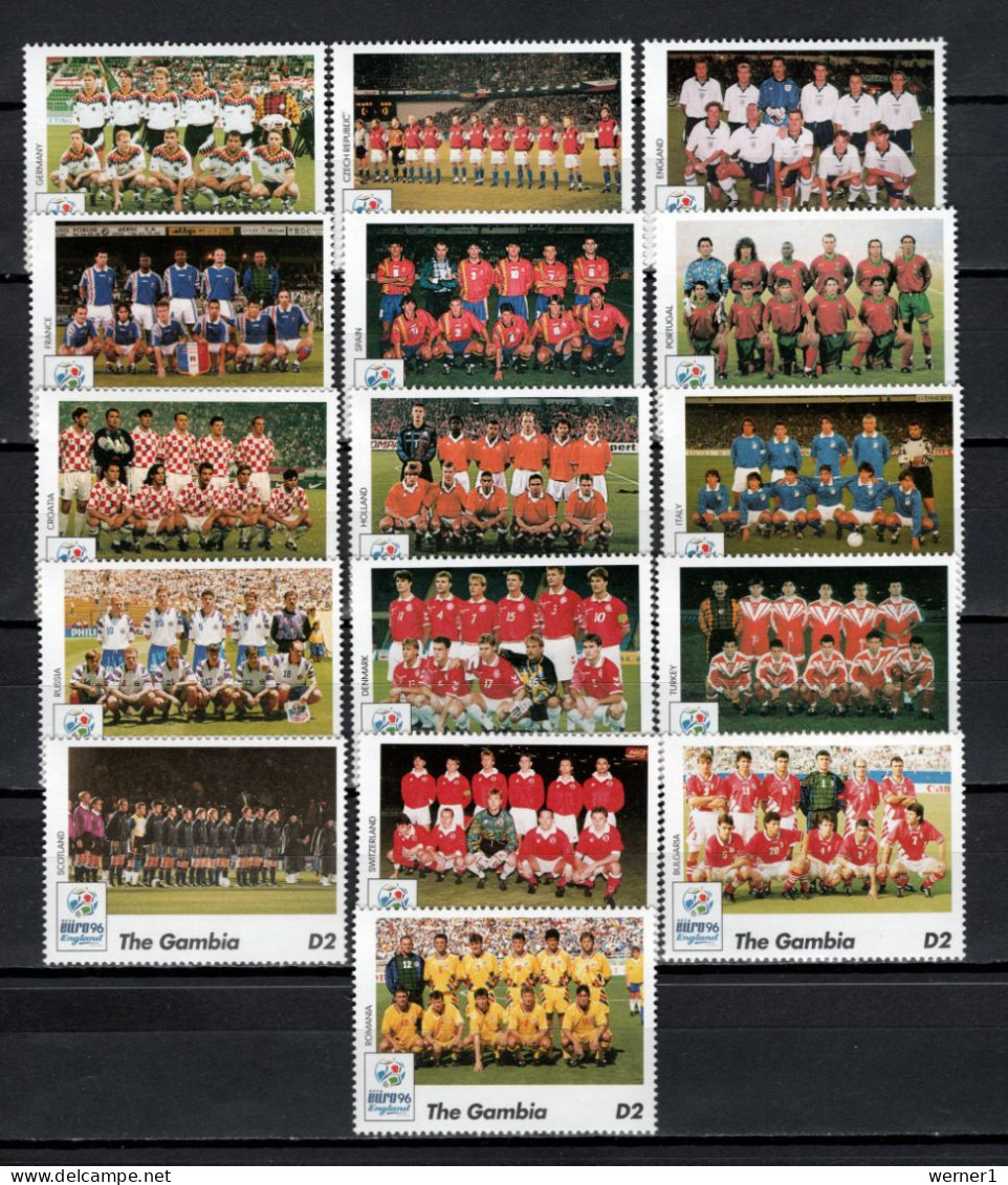 Gambia 1996 Football Soccer European Championship Set Of 16 + 8 S/s MNH - Fußball-Europameisterschaft (UEFA)