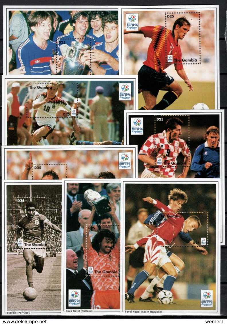 Gambia 1996 Football Soccer European Championship Set Of 16 + 8 S/s MNH - Championnat D'Europe (UEFA)