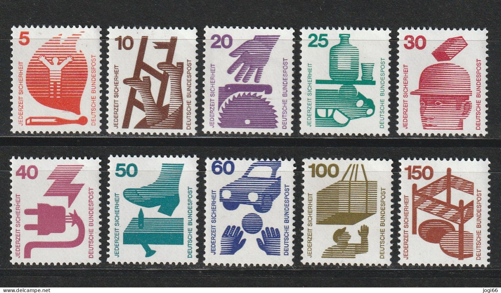 Bund Michel 694 A - 703 A Unfallverhütung ** - Unused Stamps
