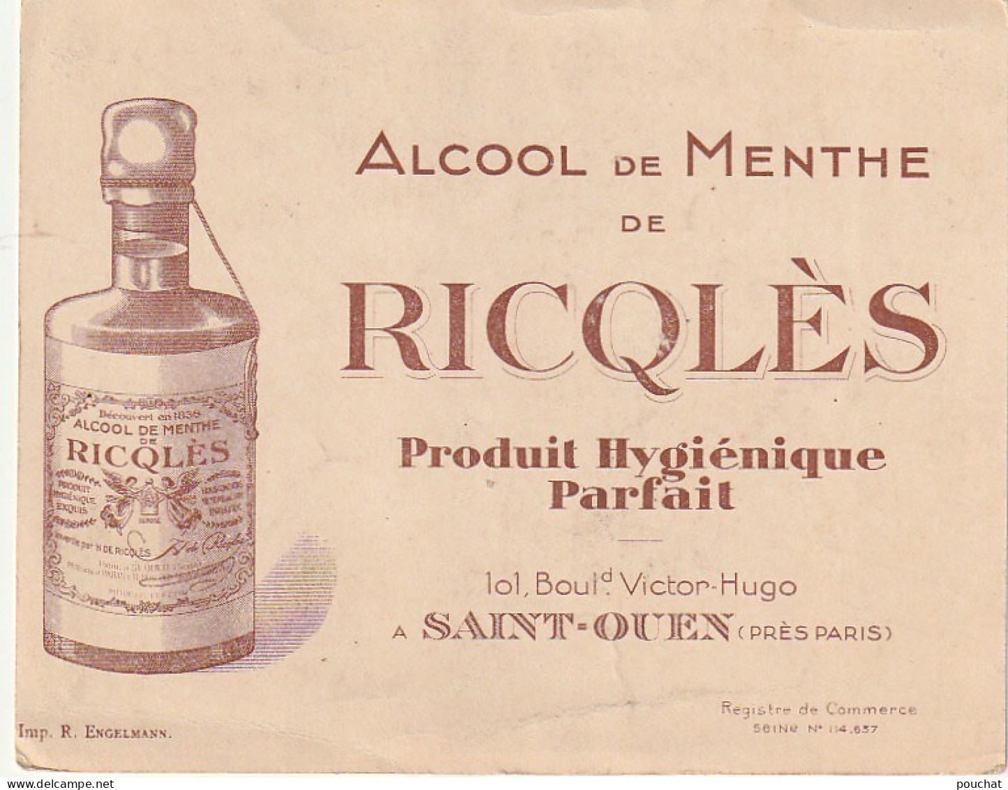 FI 5- " J' AI DU BON TABAC ... " - CHROMO PUBLICITAIRE ALCOOL DE MENTHE RICQLES , SAINT OUEN - ILLUSTRATION GERBAULT - Autres & Non Classés