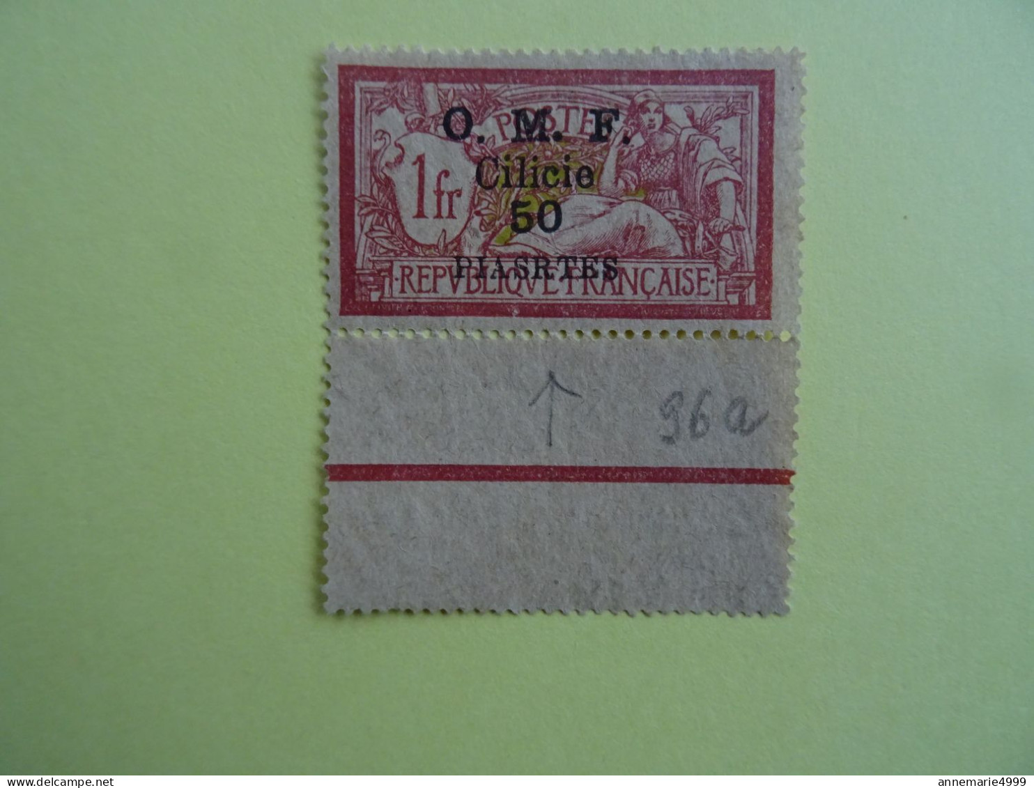 France Colonie CILICIE  Variété N° 96a  "PIASRTES" Cote 110 € Neuf Sans Gomme  2 Scans - Autres & Non Classés