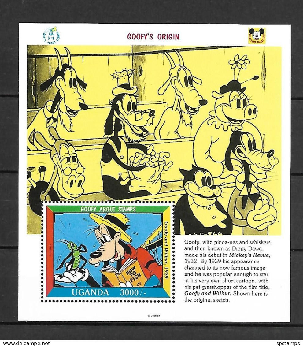 Disney Uganda 1992 Goofy's Origin MS MNH - Disney