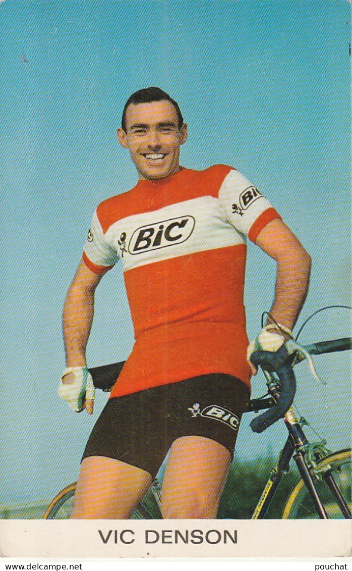 GU Nw - COUREUR CYCLISTE BRITANNIQUE - VIC DENSON - CARTE PUBLICITAIRE BIC  - Pubblicitari