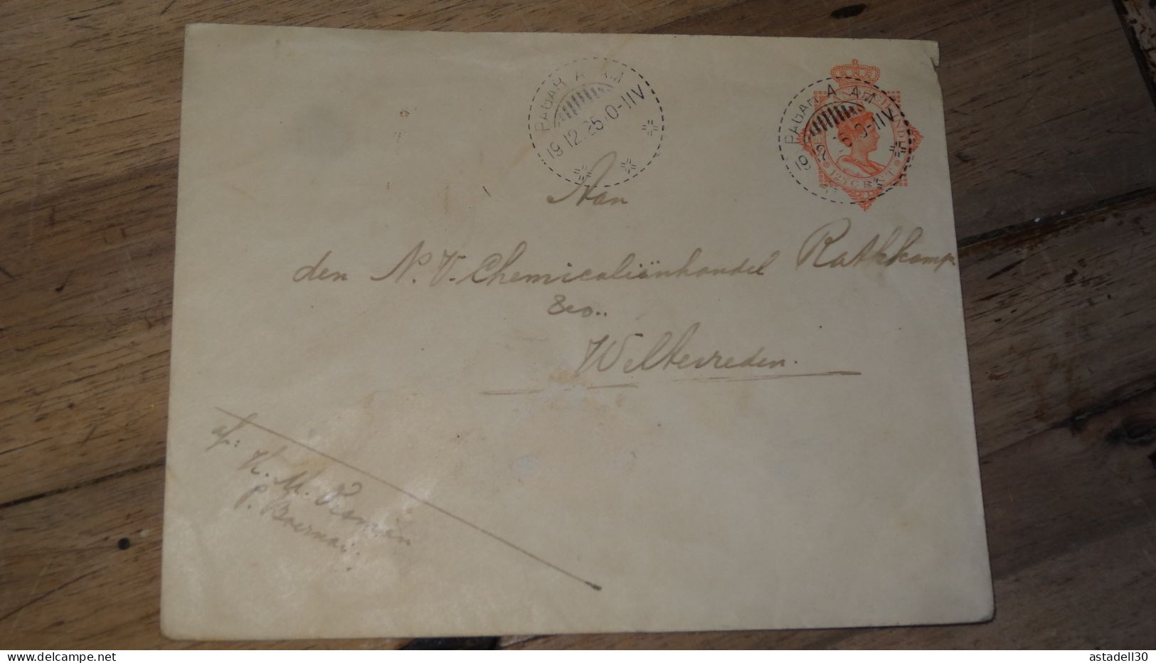 Entieer Postal PAGAR ALAM 1925   ......... Boite1 ...... 240424-58 - Niederländisch-Indien