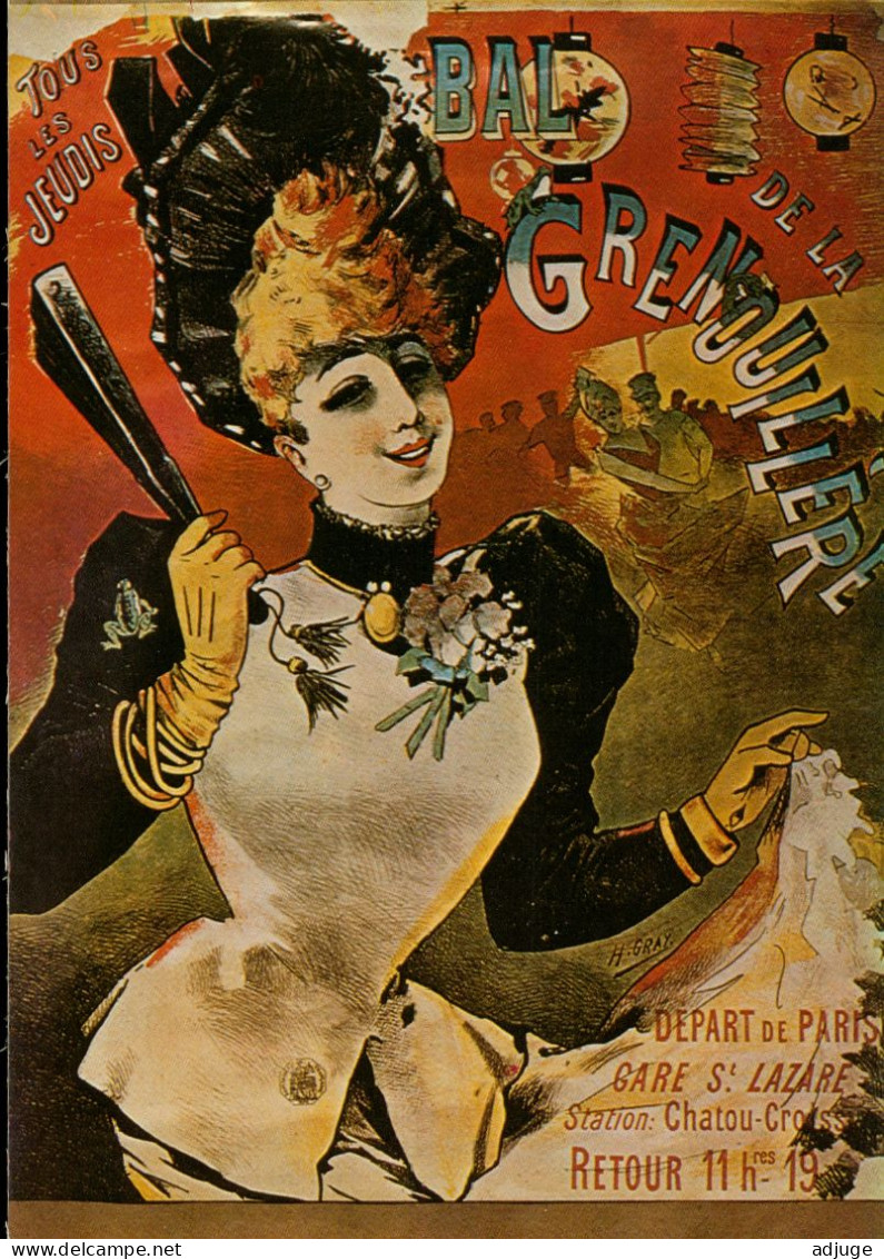 CPM-Affiche  BAL DE LA GRENOUILLÈRE Chatou Spectacle Cabaret  Danse Belle Époque Elégante à L'éventail*TBE - Cabarets