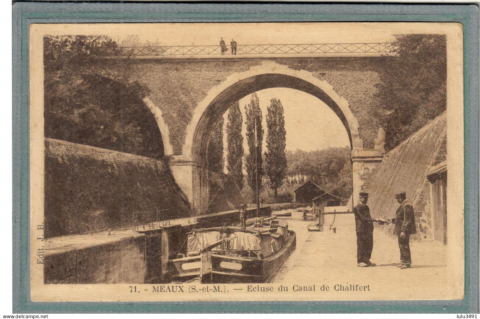 CPA (77) MEAUX - Mots Clés: Canal De Chalifert, Chemin De Halage, écluse, Péniche, Pont - Années 30 - Meaux