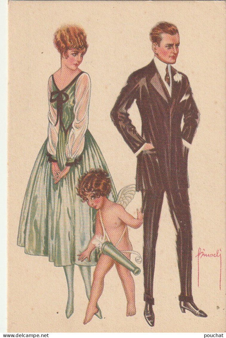 GI Nw - COUPLE DISTANT - CHERUBIN AVEC CARQUOIS - ILLUSTRATEUR PINOCHI - 2 SCANS - Andere & Zonder Classificatie