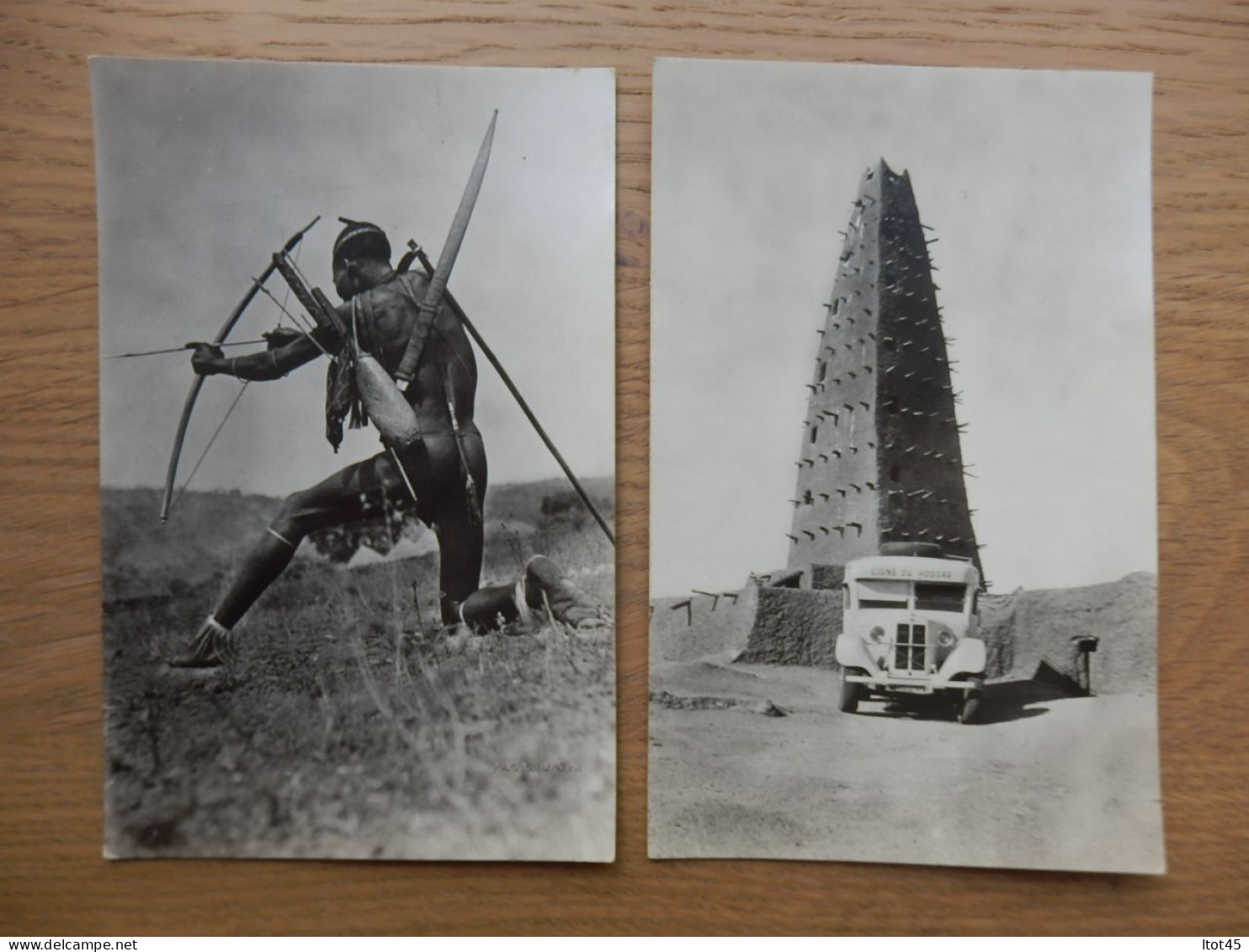 LOT DE 2 CP Tireur à L'arc - Ed. Société Algérienne Des Transports Tropicaux - Ligne Du Hoggar MOSQUEE D'AGADEZ - Other & Unclassified