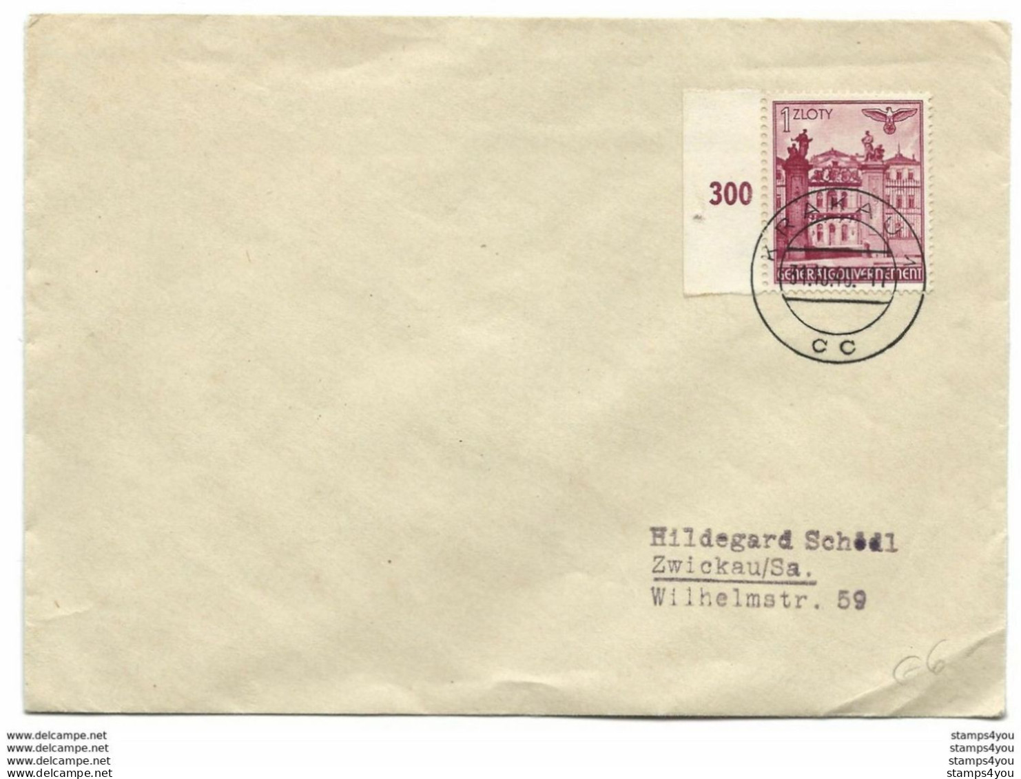 193 - 29 - Enveloppe Envoyée De Krakau / Occupation Allemande 1940 - 2. Weltkrieg