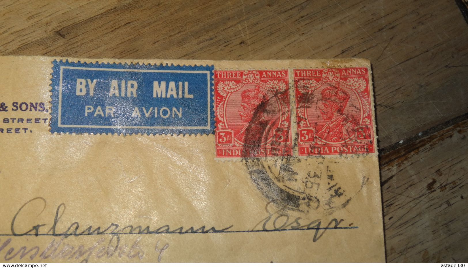 BURMA INDIA, Rangoon 1935, Air Mail   ......... Boite1 ...... 240424-59 - Birma (...-1947)