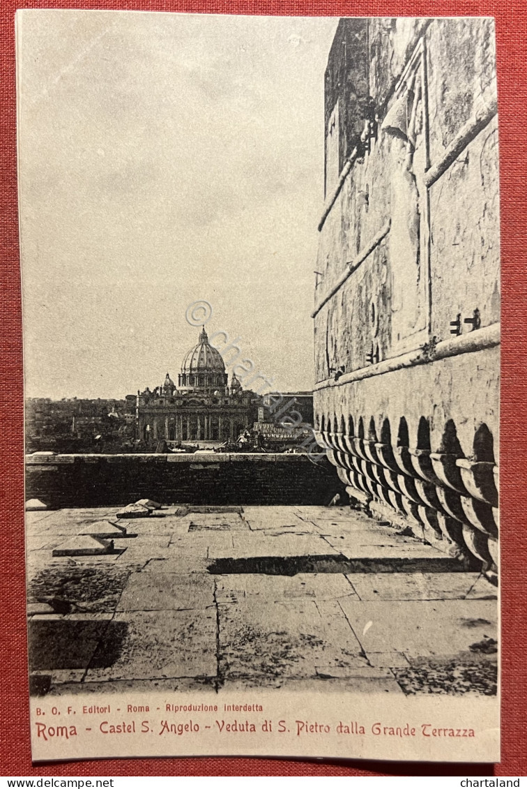 Cartolina Roma - Castel S. Angelo - Veduta Di S. Pietro Dalla Terrazza 1900 Ca. - Sonstige & Ohne Zuordnung