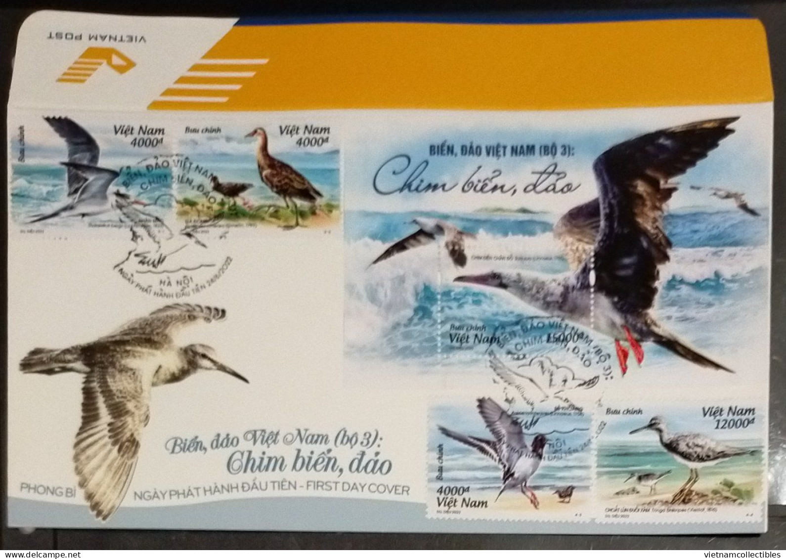 FDC Vietnam Viet Nam With Perf Stamps & Souvenir Sheet 2022 : Vietnamese Coastal & Island Bird (Ms1159) / 02 Photos - Vietnam