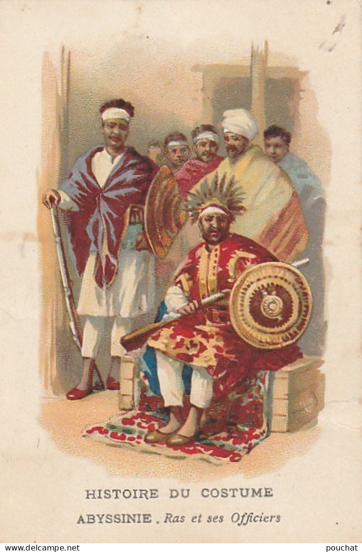 GU Nw - ABYSSINIE - RAS ET SES OFFICIERS - HISTOIRE DU COSTUME - CHROMO PUBLICITAIRE PHOSCAO - Thee & Koffie