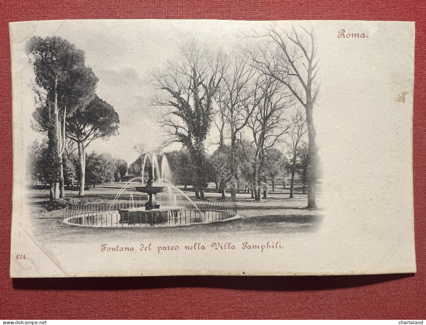 Cartolina - Roma - Fontana Del Parco Nella Villa Pamphili - 1900 Ca. - Altri & Non Classificati