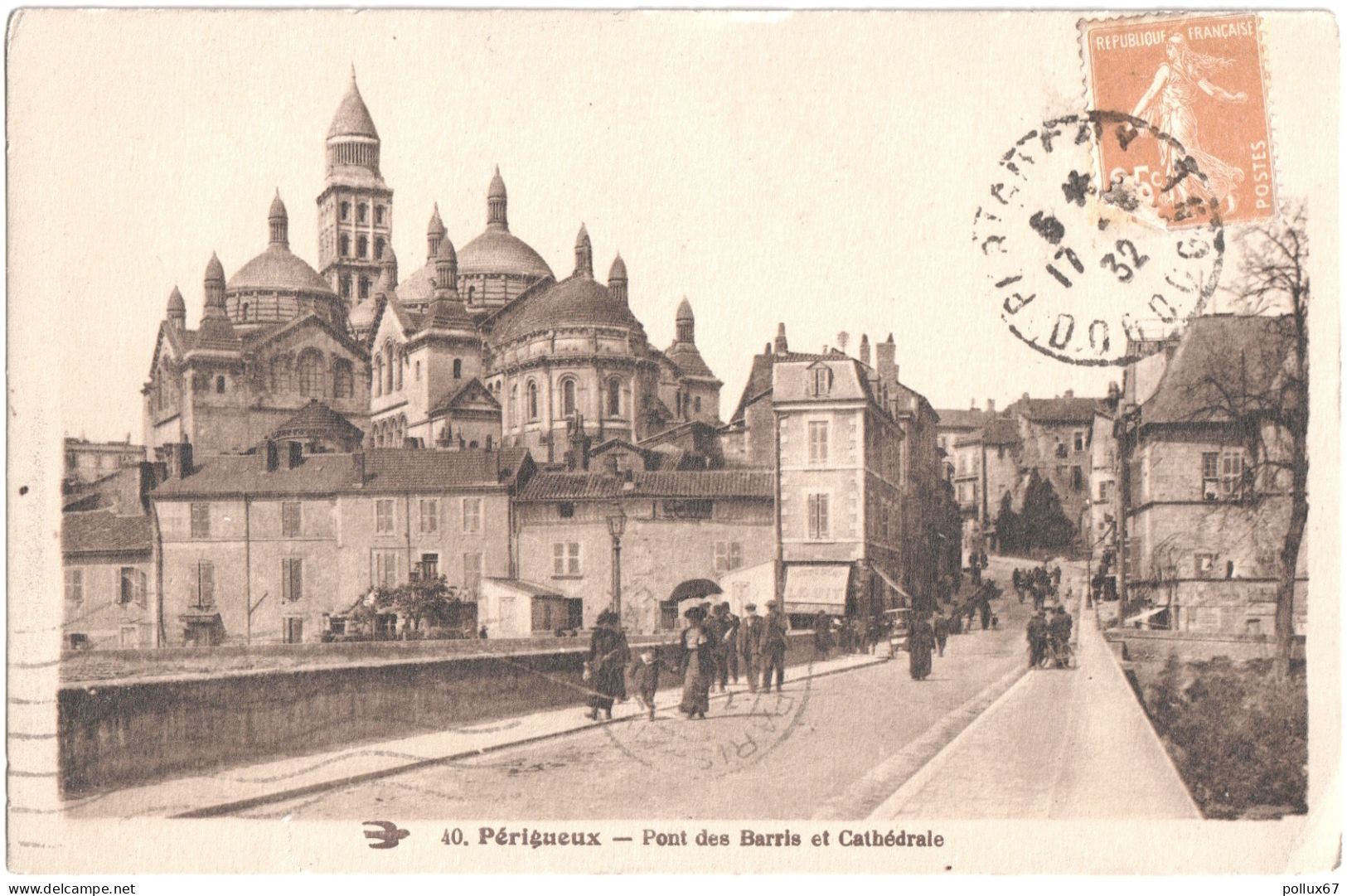 CPA DE PÉRIGUEUX  (DORDOGNE)  PONT DES BARRIS ET CATHÉDRALE - Périgueux