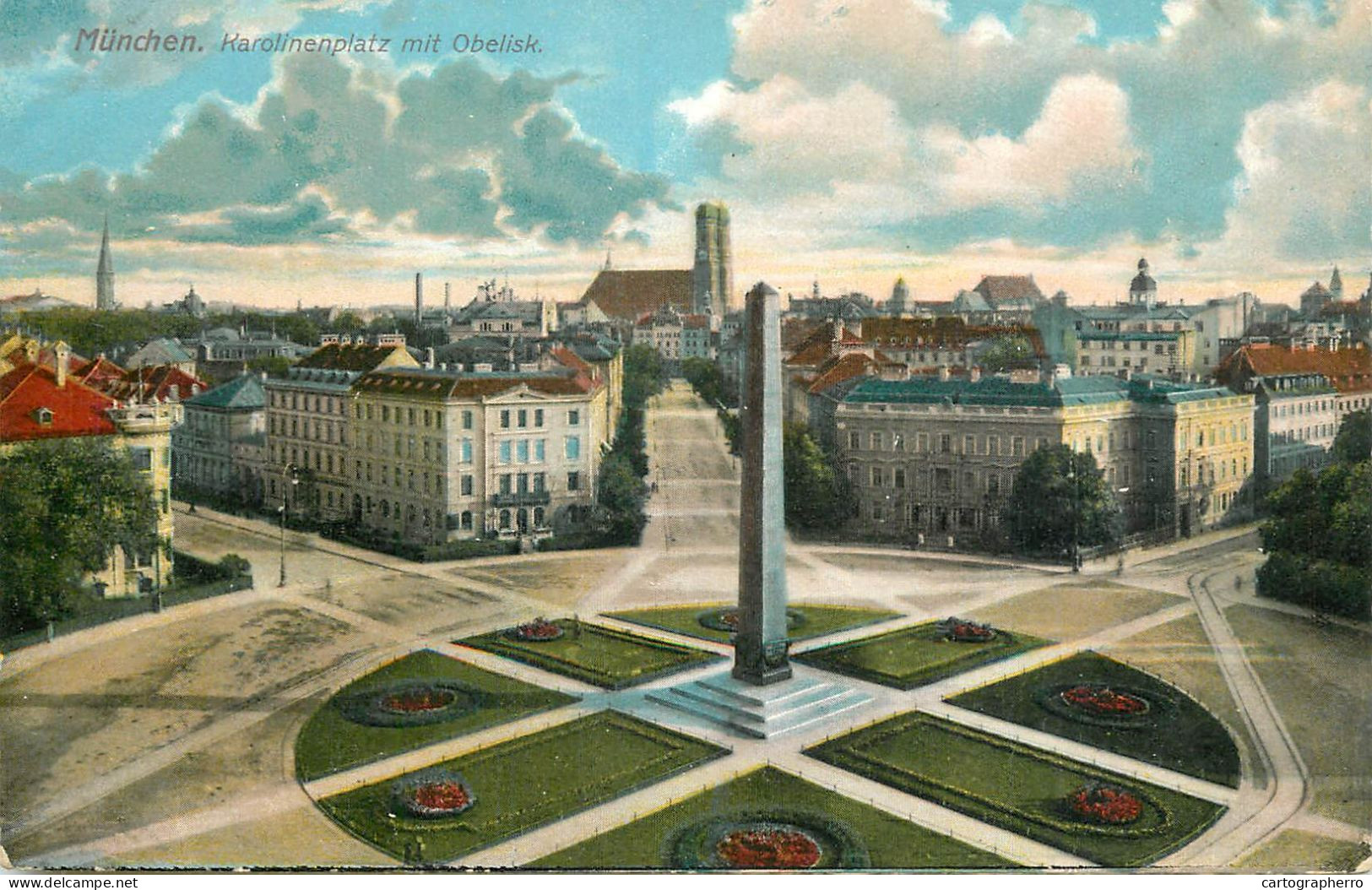 Germany Munchen Karolinenplatz Mit Obelisk - München