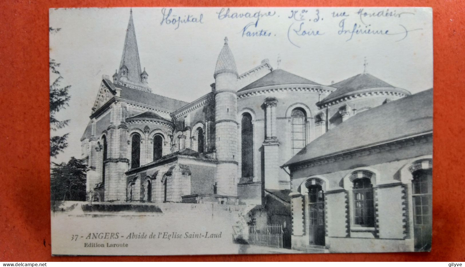 CPA (49) Angers. Abside De L'église Saint Laud. Cachet Croix Rouge Française 9éme Région. (7A.n°169) - Angers