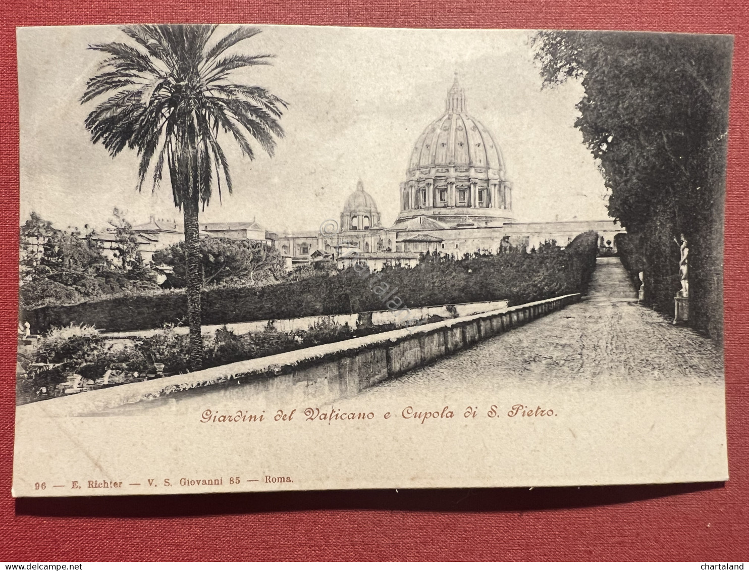 Cartolina - Giardini Del Vaticano E Cupola Di S. Pietro - 1900 Ca. - Other & Unclassified