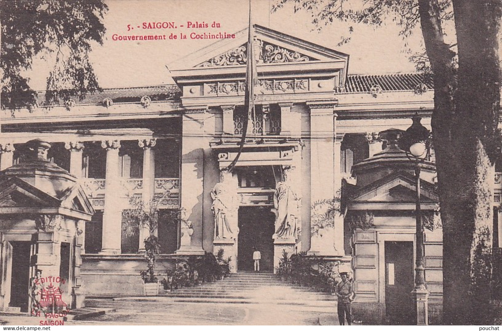 DE Nw27- PALAIS DU GOUVERNEMENT DE LA COCHINCHINE , SAIGON - VIETNAM - TAMPON MILITAIRE - Vietnam