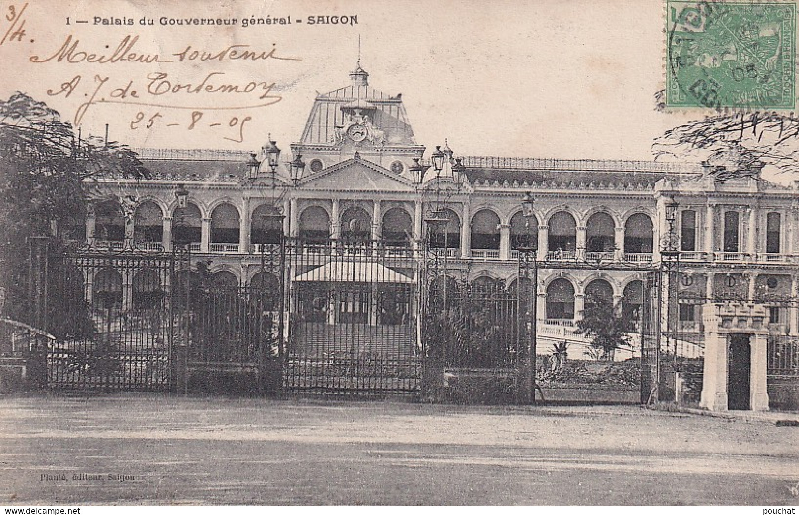 DE Nw27- PALAIS DU GOUVERNEUR GENERAL  -  SAIGON - VIETNAM - CORRESPONDANCE SAIGON 1905 - Vietnam