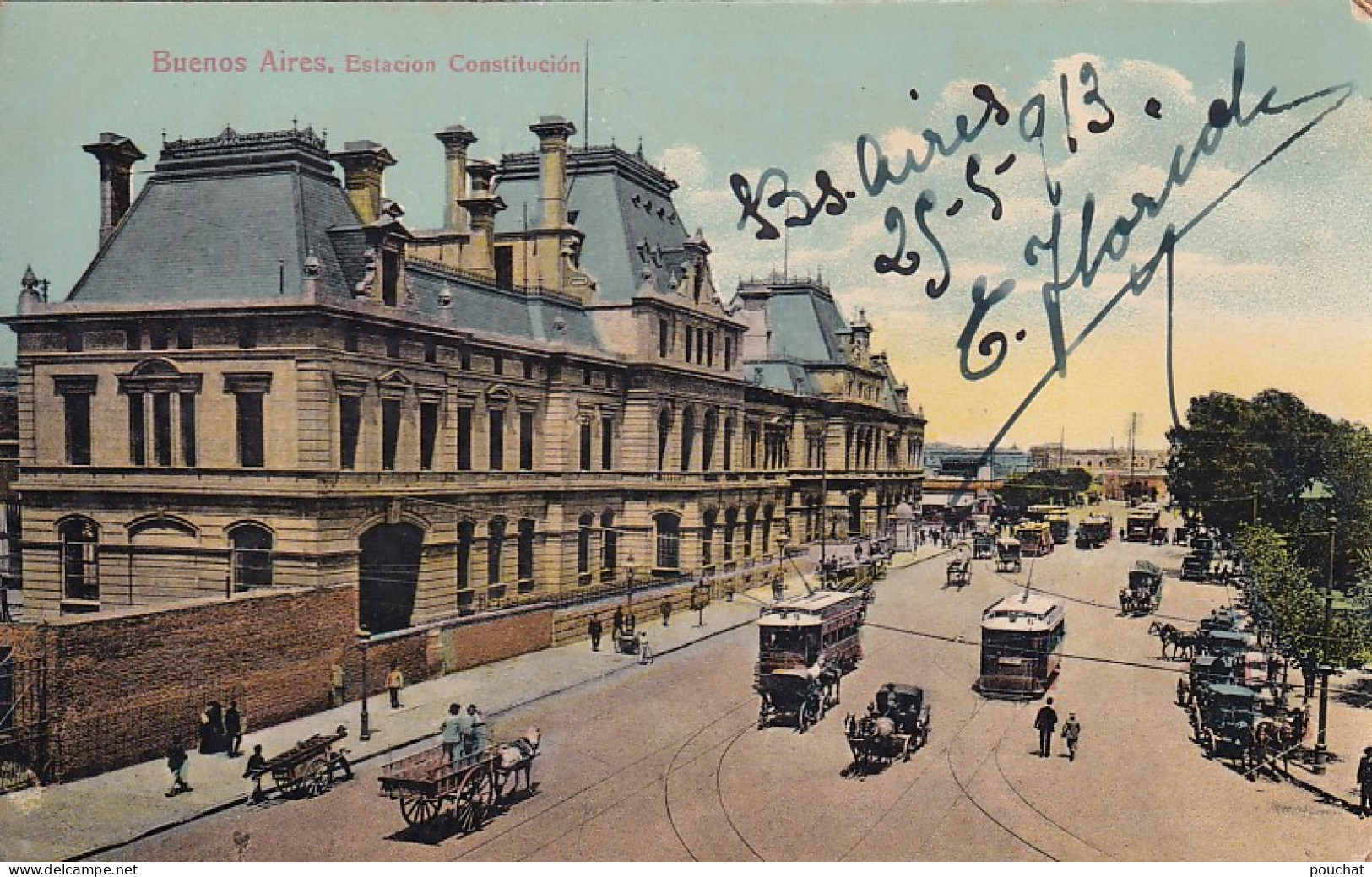 DE Nw28- ESTACION CONSTITUCION - BUENOS AIRES - ARGENTINA - CORRESPONDANCE 1913 - Argentine