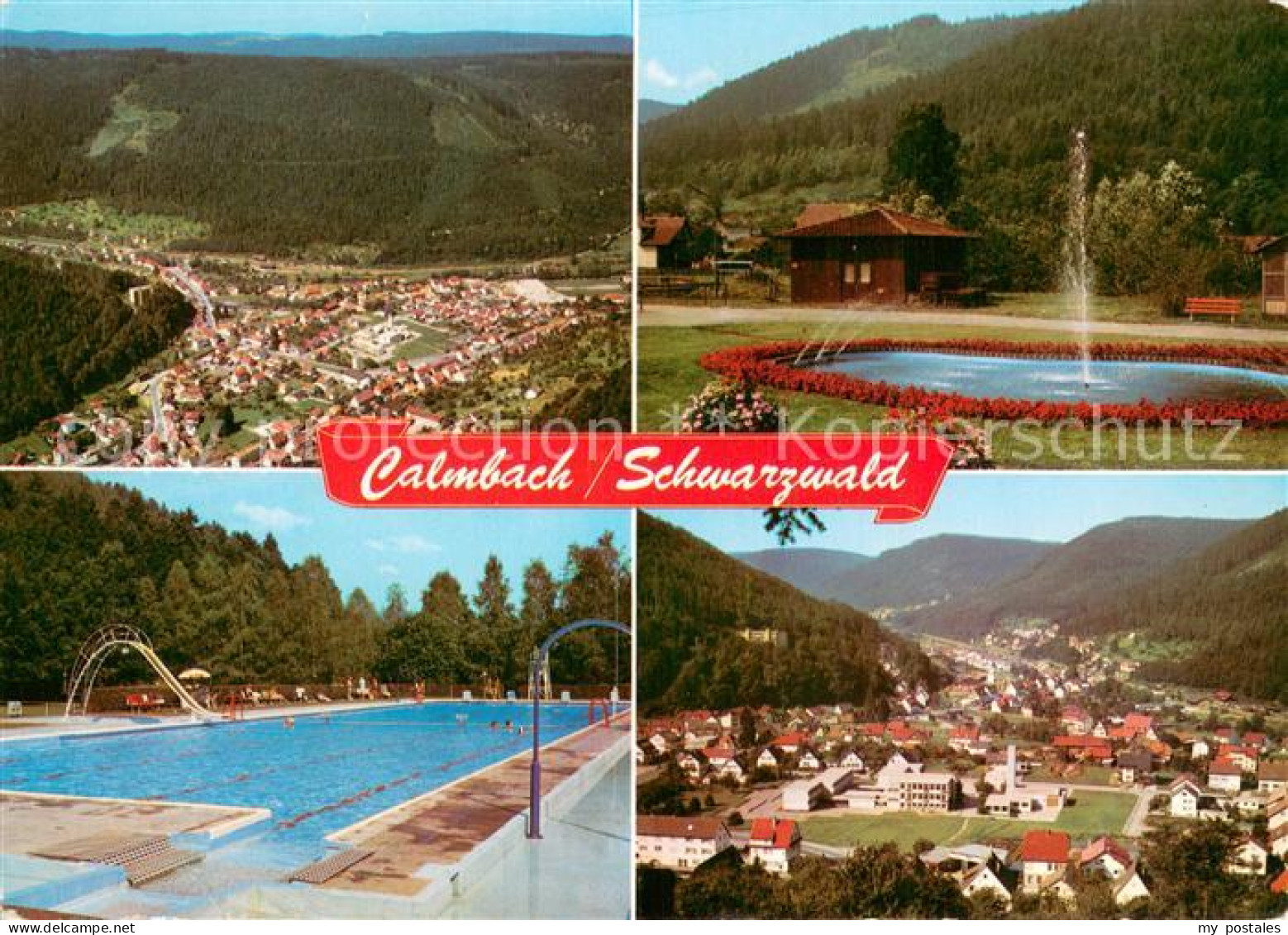 73779088 Calmbach Enz Fliegeraufnahme Schwimmbad Brunnen Panorama Calmbach Enz - Autres & Non Classés