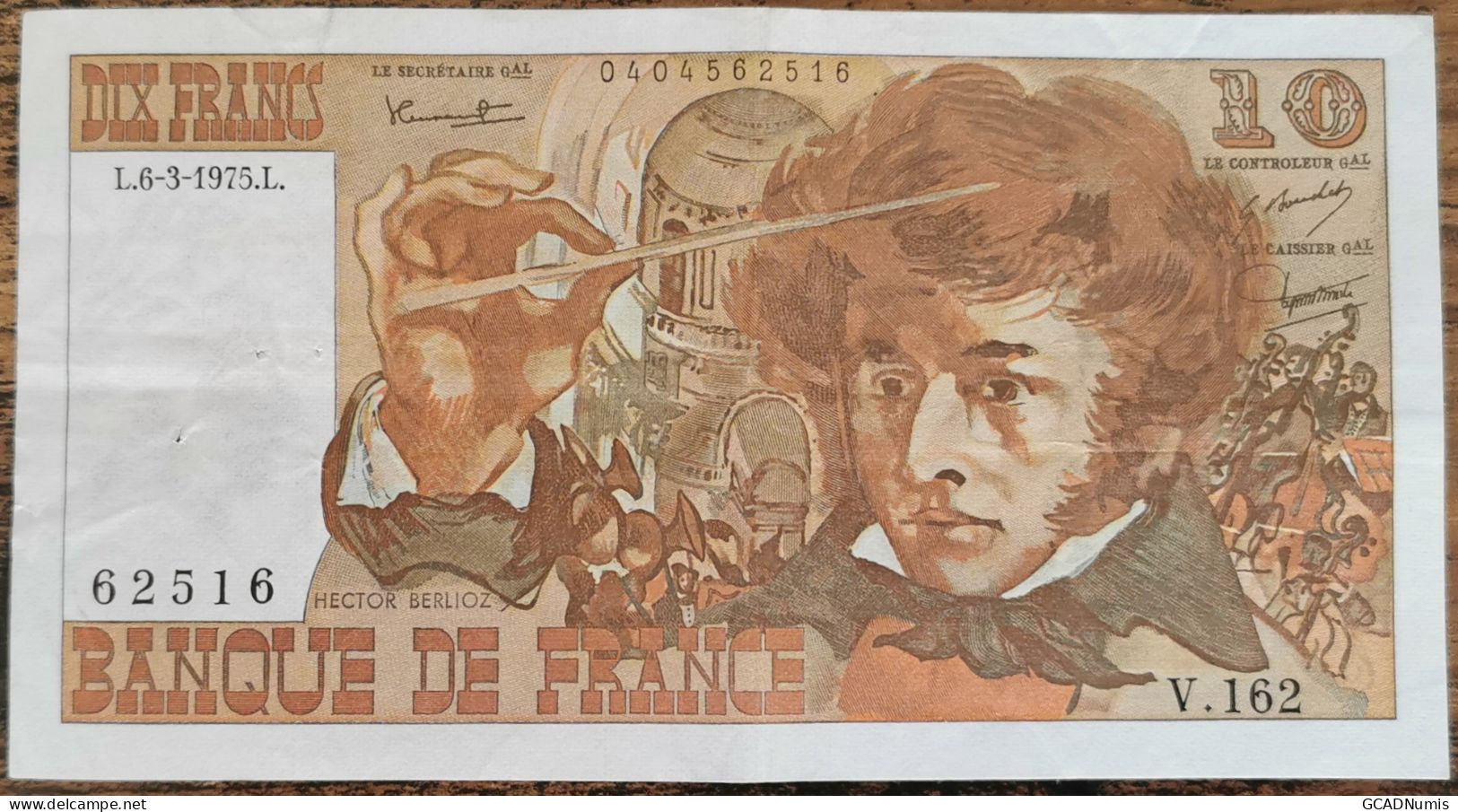 Billet 10 Francs BERLIOZ  6 - 3 - 1975 France V.162 - 10 F 1972-1978 ''Berlioz''