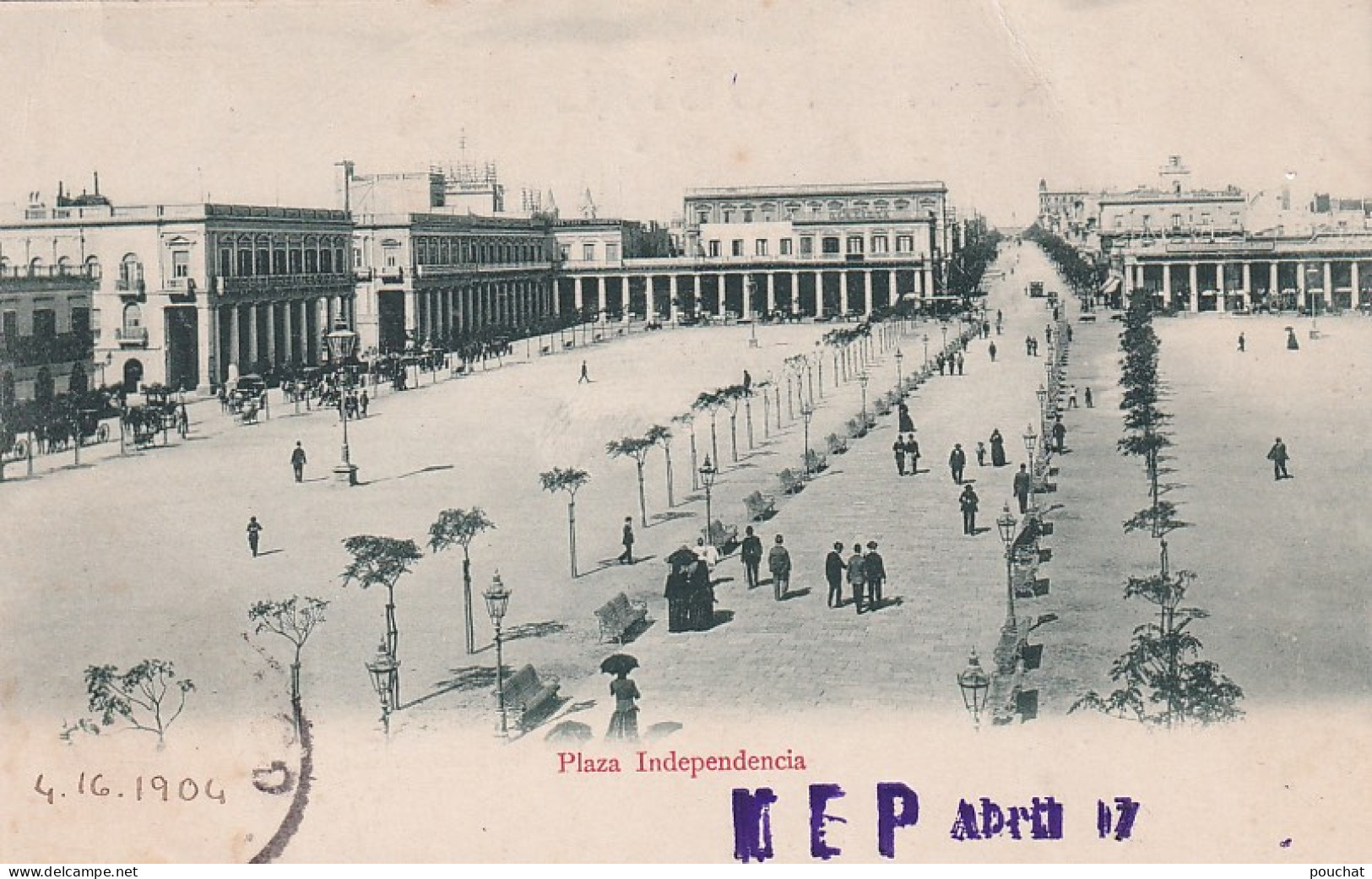 DE Nw30- PLAZA INDEPENDENCIA , MONTEVIDEO ( URUGUAY ) - CORRESPONDANCE MONTEVIDEO 1904 - Uruguay