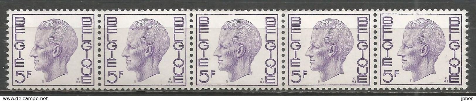 Belgique - Baudouin "Elström" Bande 5 Timbres Avec N° 510 Au Verso - N° R50 - Rollen