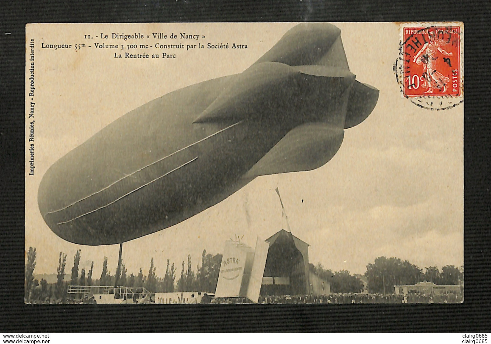 AVIATION - DIRIGEABLE - Le Dirigeable "Ville De Nancy" - La Rentrée Au Parc - 1909 - Zeppeline