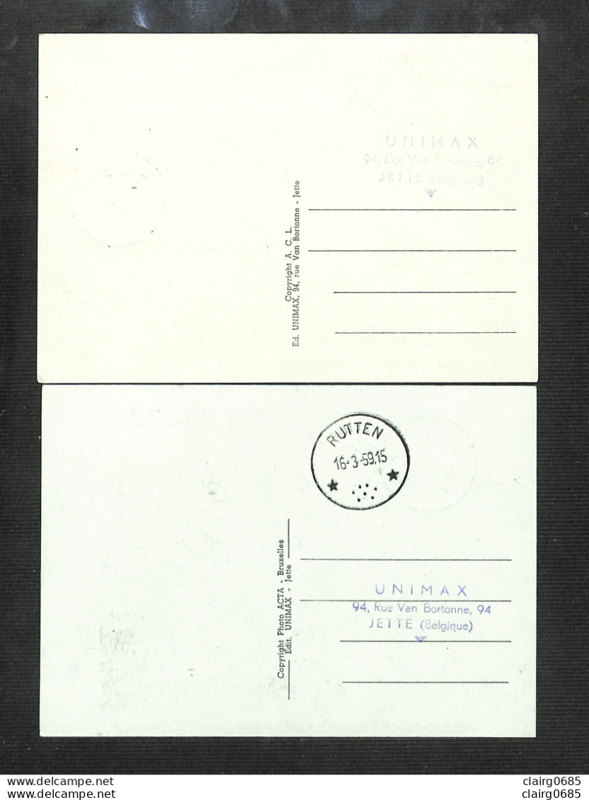 BELGIQUE - BELGIE - 2 Cartes MAXIMUM 1959 - GENT - RUTTEN - Portement Croix Par J. Bosch - Fête De St-Evermare - 1951-1960