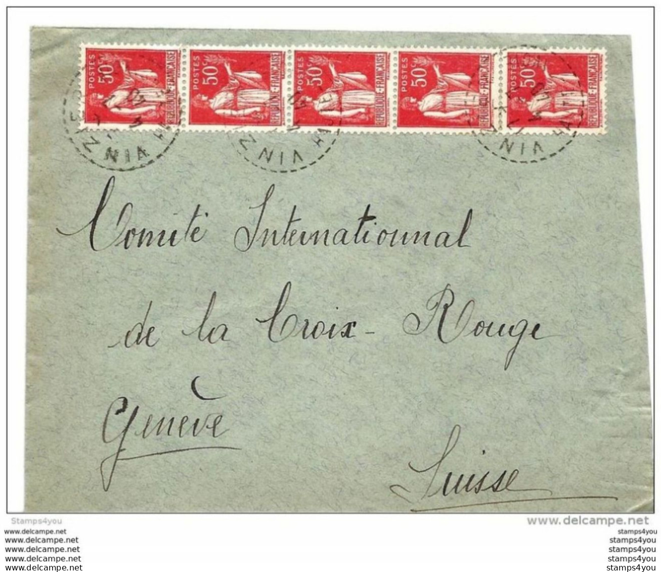 64 - 59 - Enveloppe Envoyée De  Vinziers à La Croix Rouge Genève 1940 - Guerre De 1939-45