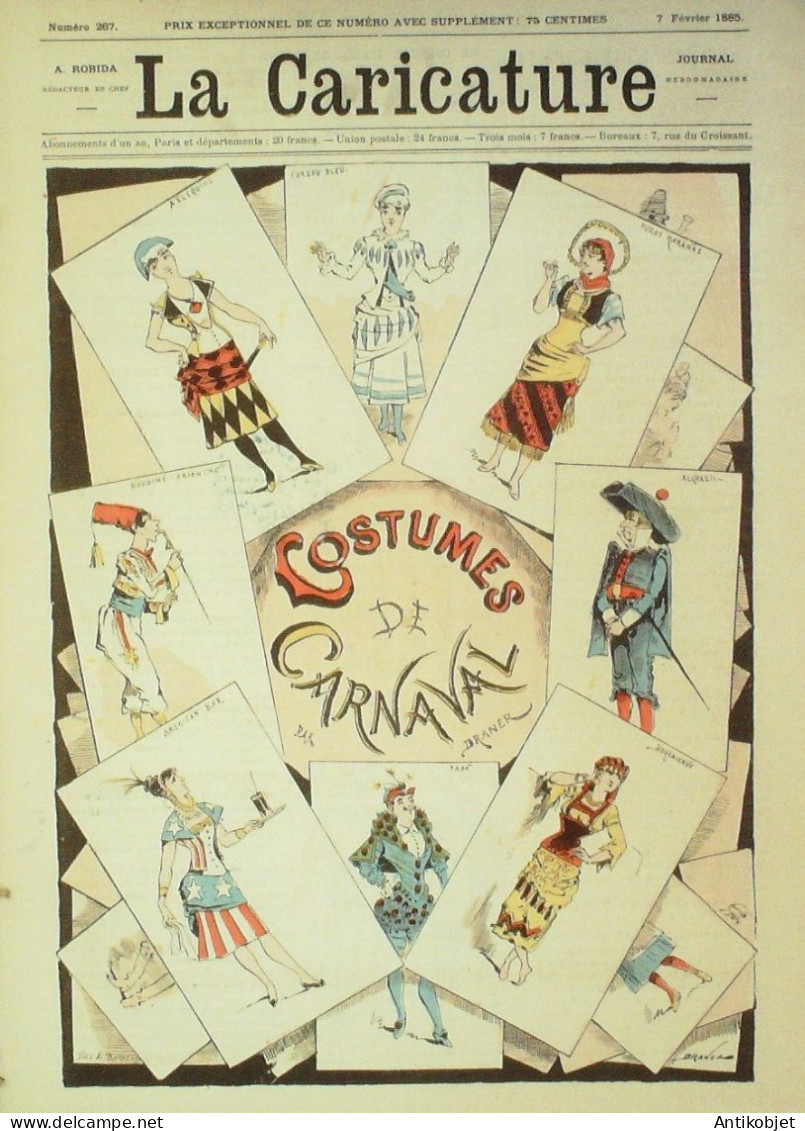 La Caricature 1885 N°267 Costumes De Carnaval Draner - Magazines - Before 1900