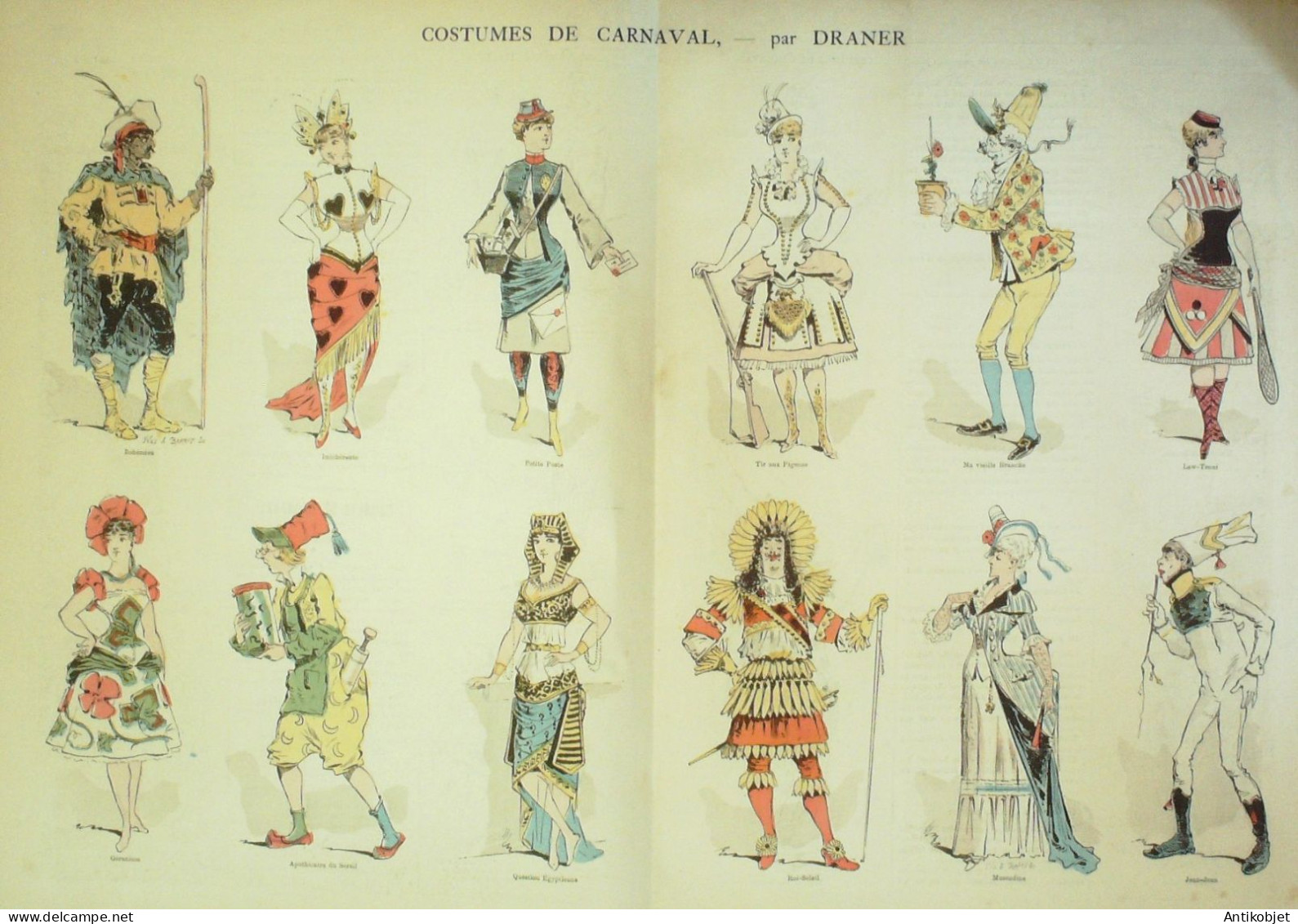 La Caricature 1885 N°267 Costumes De Carnaval Draner - Revues Anciennes - Avant 1900