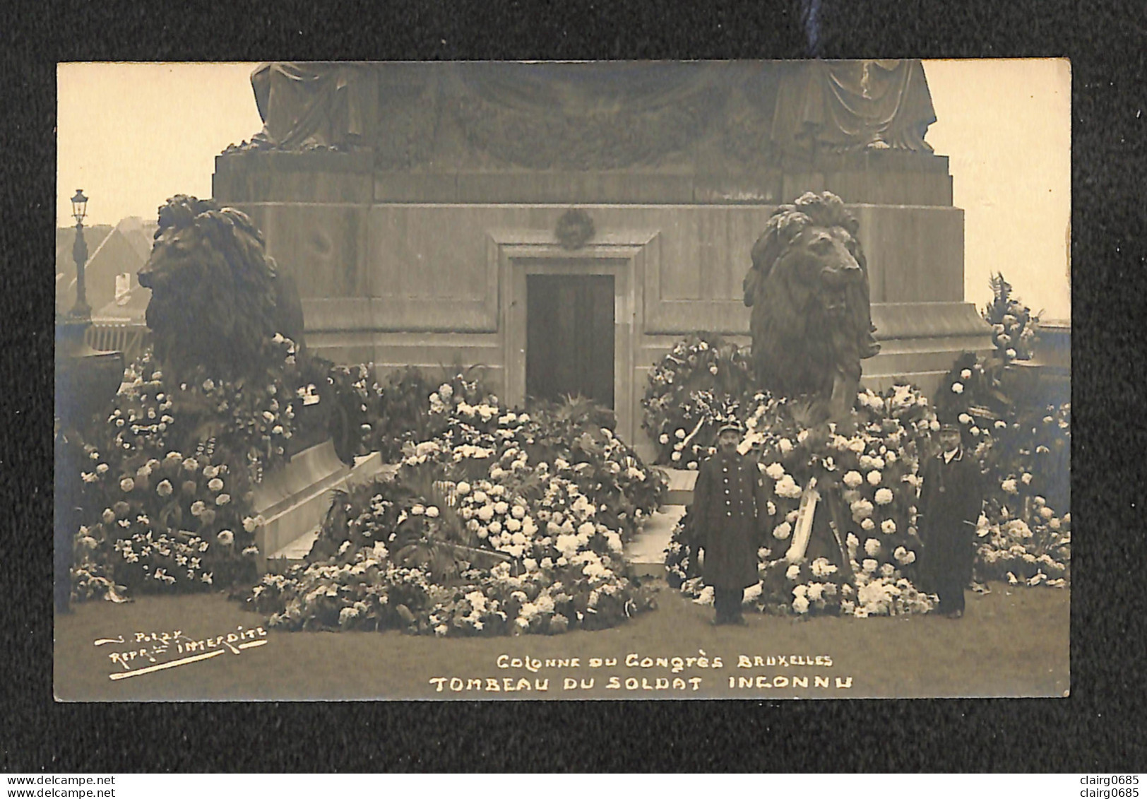 BELGIQUE - BRUXELLES - Carte Photo - Colonne Au Congrès Bruxelles - Tombeau Du Soldat Inconnu - 1922 - Feesten En Evenementen