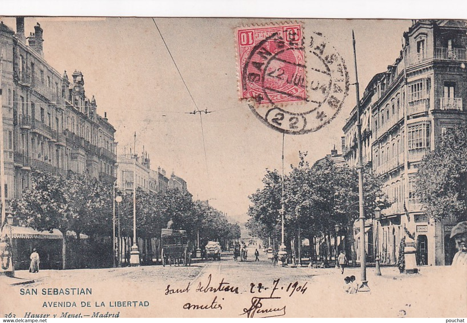 DE Nw31- SAN SEBASTIAN - AVENIDA DE LA LIBERTAD - OBLITERATION 1904 - Guipúzcoa (San Sebastián)