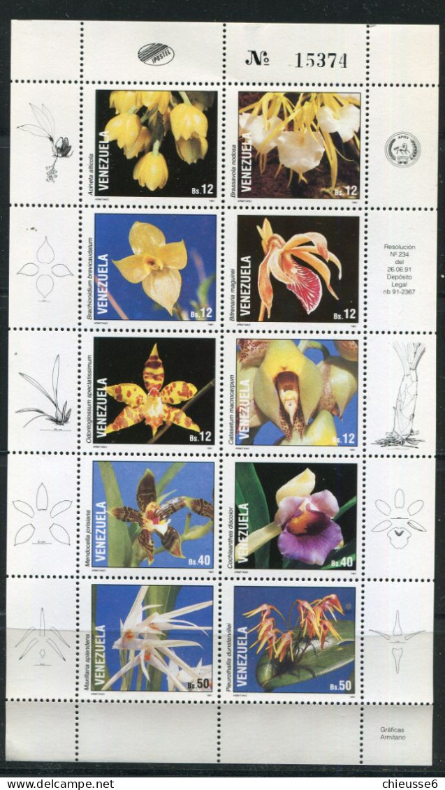 Venézuela **  N° 1526 à 1535 - Flore - Orchidées - Venezuela