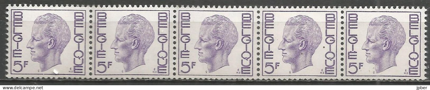 Belgique - Baudouin "Elström" Bande 5 Timbres Avec N° 520 Au Verso - N° R50 - Rouleaux