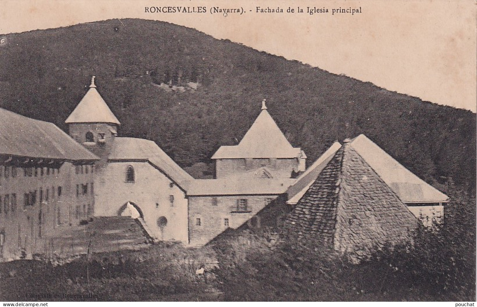 DE Nw31- FACHADA DE LA IGLESIA PRINCIPAL  , RONCESVALLES - Navarra (Pamplona)