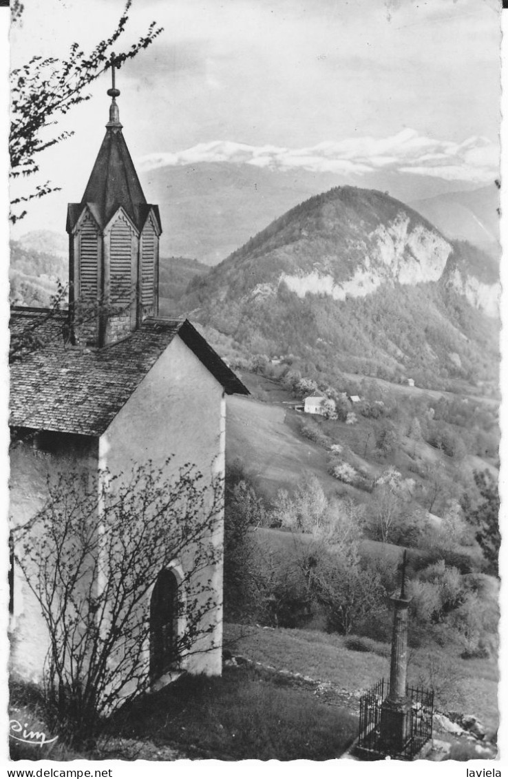 74 MIEUSSY (Alt. 636 M) - Chapelle De St-Gras Et Chaîne Du Mont-Blanc - Circulée 1951 - Mieussy