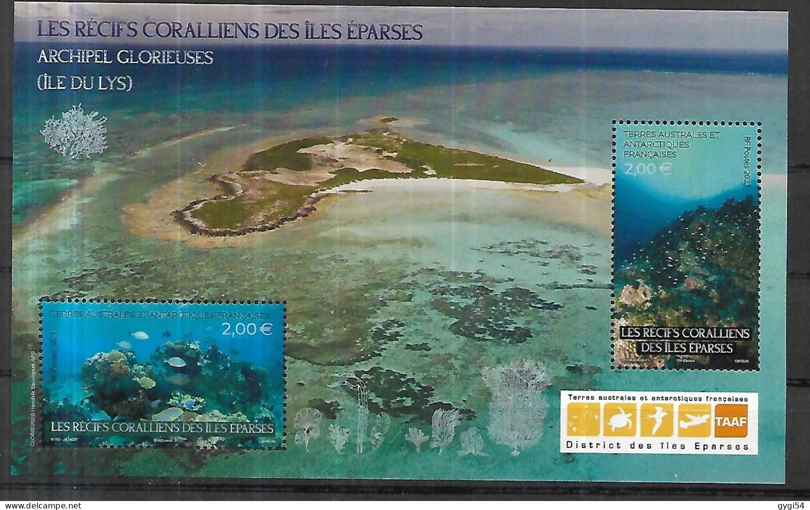 TAAF 2021 BLOC LES RECIFS CORALLIENS 983 984   N** MNH - Blocks & Sheetlets