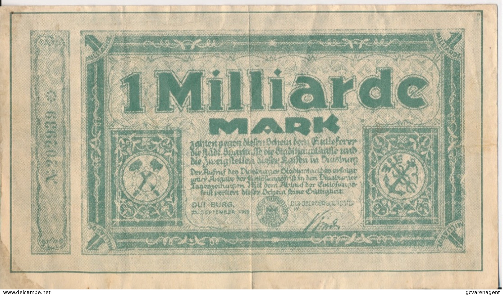 IN 1923 HAD IN SCIALITISCH DUITSLAND BILJET VAN 1 MILLARD MARK WAARDE VAN 25 BELG.CENT. STEM VOOR DE KATHOLIEKEN 18X10 C - Non Classés