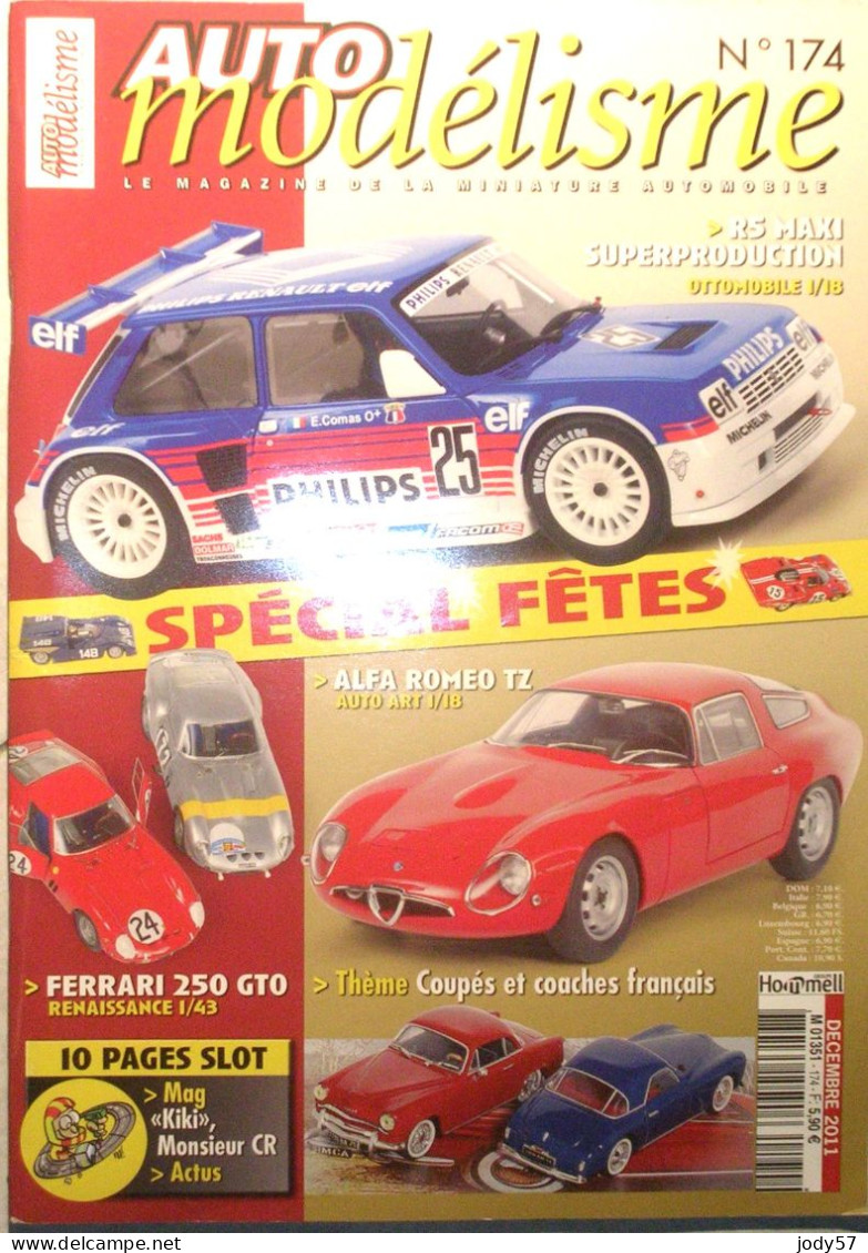 AUTO MODELISME - N.174 DICEMBRE 2011 - RENAULT 5 TURBO MAXI SUPERPRODUCTION OTTOMOBILE 1/18 - France