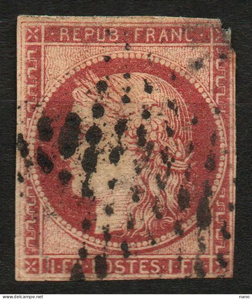 Y&T N°6 - CÉRÈS - 1 Fr Carmin - 1849 - Oblitéré étoile De Paris - 1849-1850 Ceres